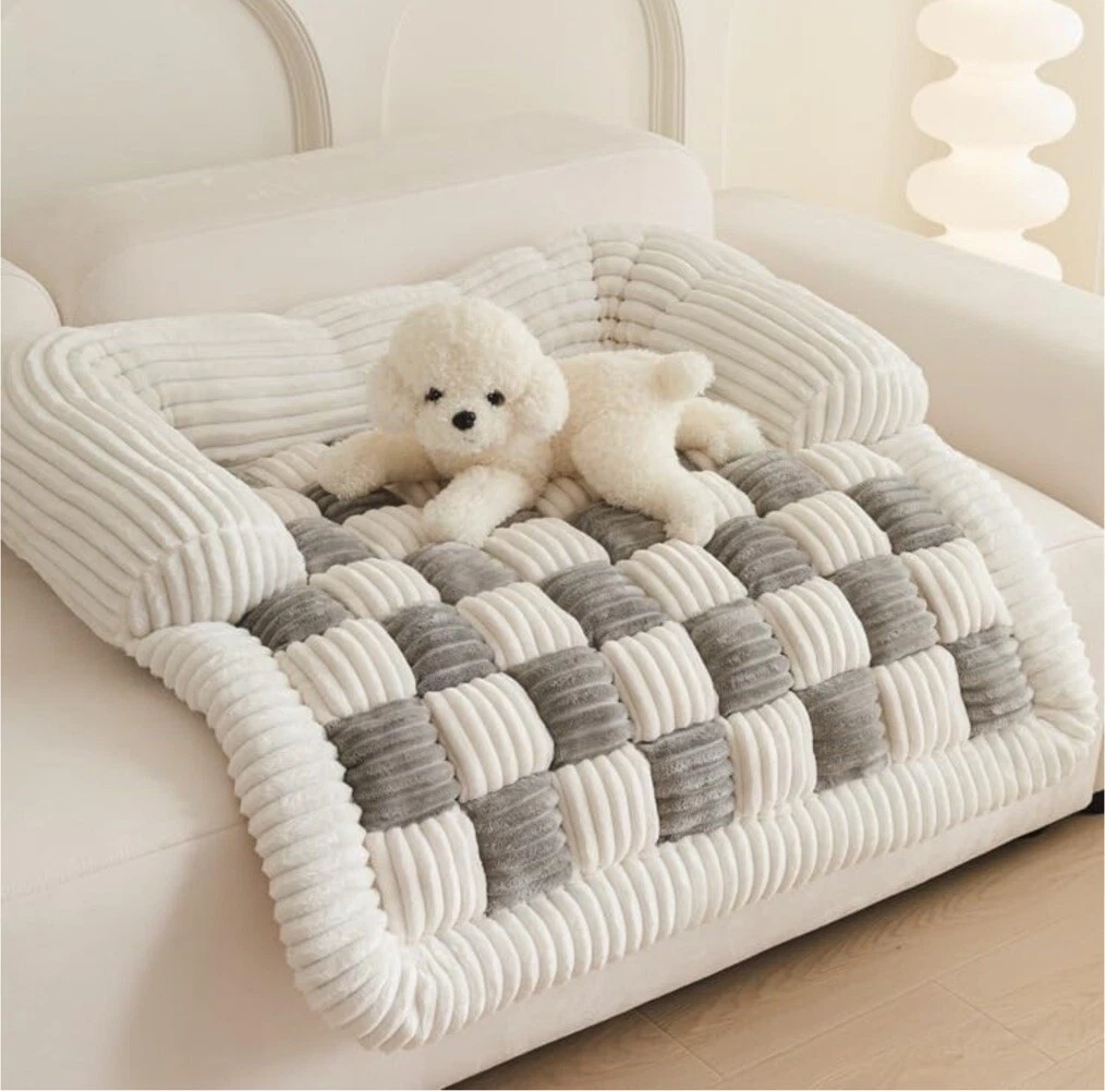 Dog Bed Cover Pet 70x70cm Approx Quilted Fuzzy Non-Slip Pet Mat Sofa Protector