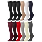 12-Pack Women Trouser Socks Dress Socks Comfort Band Stretchy Spandex Knee High