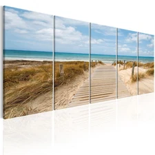 BEACH SEA Canvas Print Framed Wall Art Picture Photo Image c-A-0105-b-m