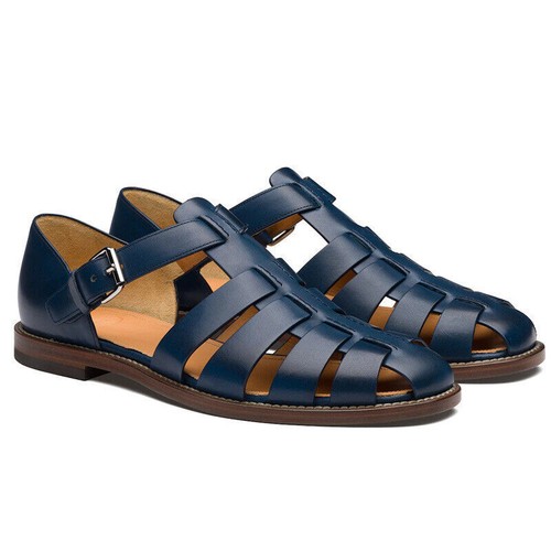 Mens Sandals Ankle Buckle Hollow Out Closed Toe Roman Shoes Stylish Casual Shoes - Picture 6 of 11