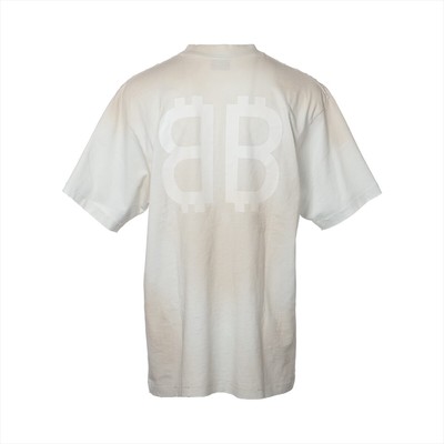 Balenciaga 22 years Cotton T-shirt XXS Unisex Beige 739784 Crash 