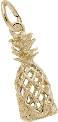 10K or 14K Gold Hollow Pineapple Charm by Rembrandt