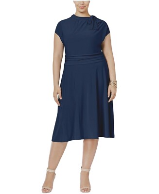 slim fit dress slacks A Line Fit and Flare Gown Navy / 14 main image 0