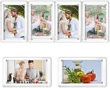 6 Sets of Magnetic Refrigerator Sticker Picture Frames in Acrylic, 2.36x3.54 inc