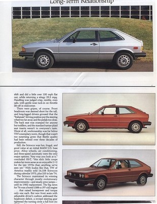 1975 - 1981 VOLKSWAGEN SCIROCCO VW 3 PG ARTICLE
