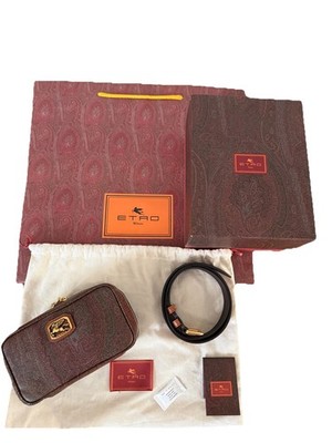 Authentic ETRO Pegaso Paisley Coated Canvas Belt Bag   Full Set. Made In Italy
