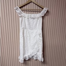 Pamela x NA-KD Off Shoulder Lace Dress EU 36 / US 4 Overlap Mini