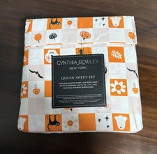 Halloween Funhouse Sheets Set ..Cynthia Rowley..Queen…  Brand New
