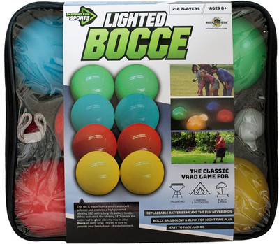 Lighted Bocce Ball Set by , Outdoor Glow in the Dark Game for Camping, Parties a