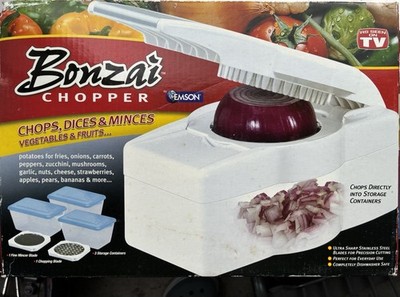 Emson Bonzai Chopper Push Function Set Ultra Sharp Blades Dishwasher Safe 5pcs