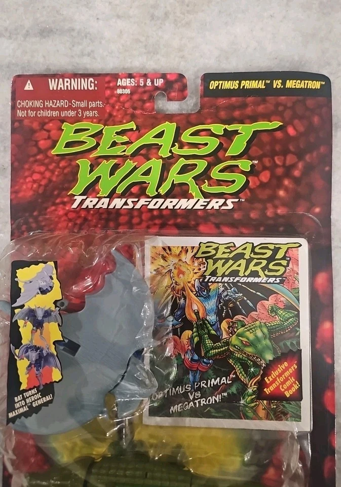 VINTAGE Kenner 1995 Transformers Beast Wars Optimus Primal Vs. Megatron VHTF  - Image 2 of 4