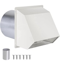 10 Hooded Wall Vent Cover White Galvanized St...