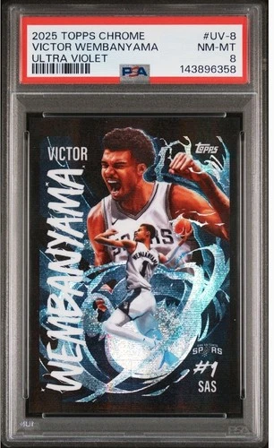2025 Topps Chrome Victor Wembanyama Ultra Violet PSA 8