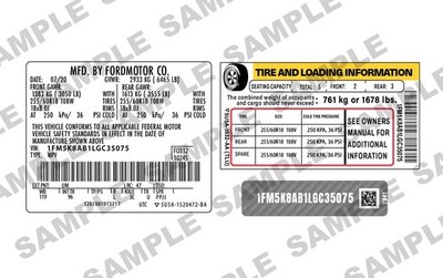 Automotive VIN ID Label Replacement Stickers   Vehicle Identification Decals
