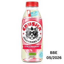 BBE 05/2026 Crusha Strawberry No Added Sugar Milkshake Mix 1L - 1 Litre Bottle