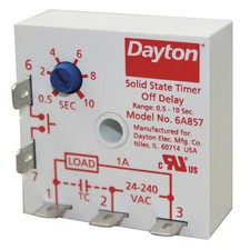Single Function Encapsulated Timing Relay, Square, Off Delay, 1 Functions 240V