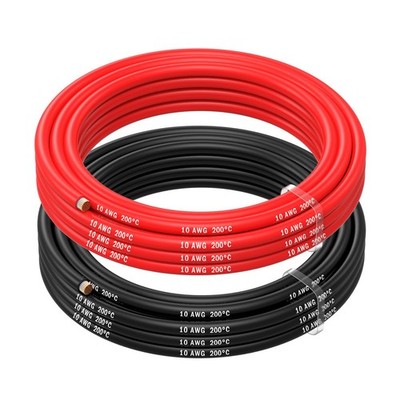 MMOBIEL 10 AWG - 6mm² Batterie Elektrokabel rot und schwarz 2,5 m / 8,2 ft