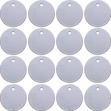 100 Pcs Metal Stamping Blanks, 1 Inch round Metal Tags with Hole Aluminum Blank