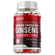 Korean Red Panax Ginseng 15000mg - for Focus, Energy, Endurance, Muscle Health