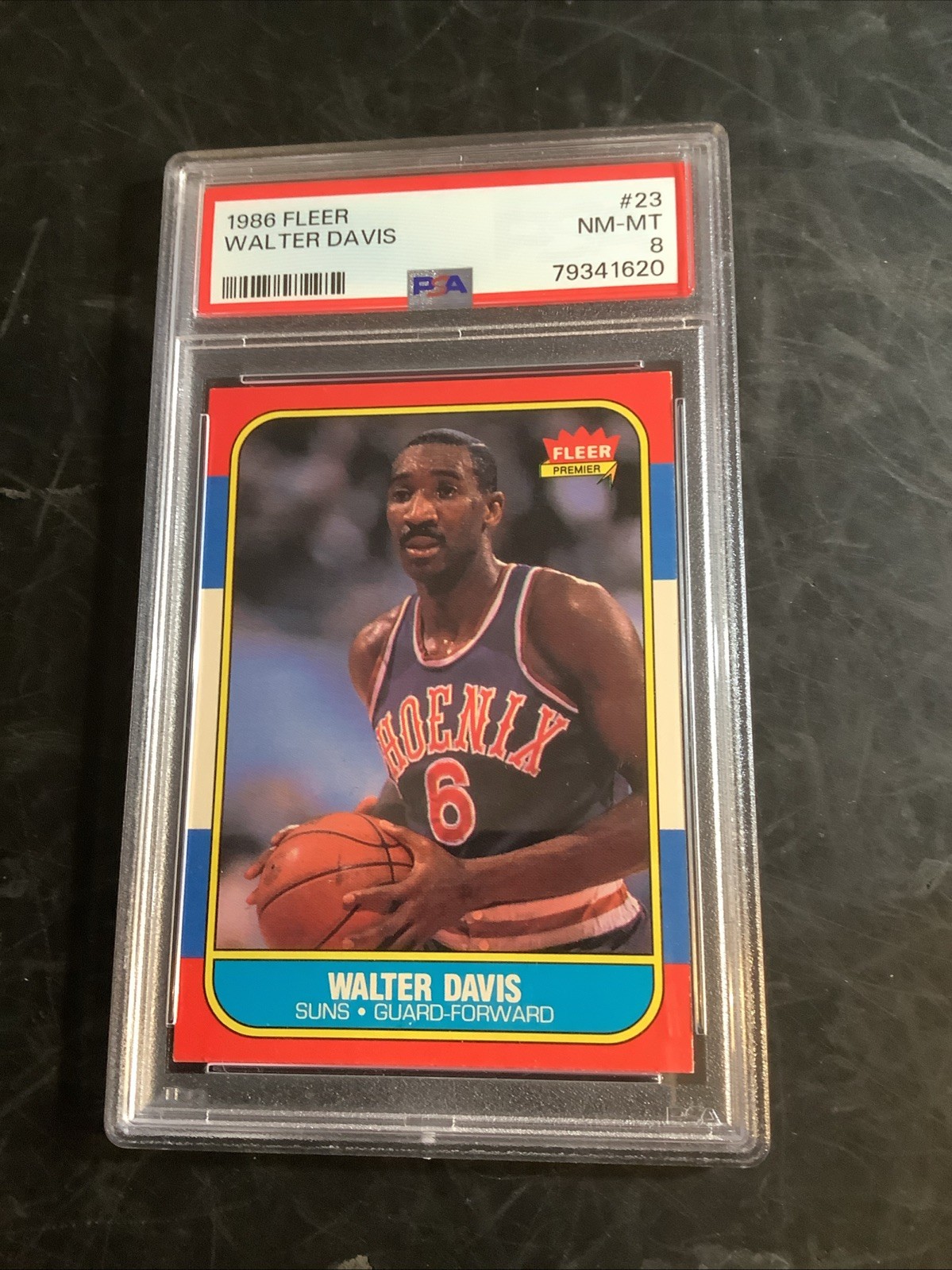 WALTER DAVIS 1986 Fleer #23 PSA 8 Near Mint-MINT ! PHOENIX SUNS / Tarheels !