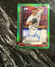 2025 Topps Chrome -Auto Evan Kravetz #RA-EK  Green Refractor/99  (AU, RC)