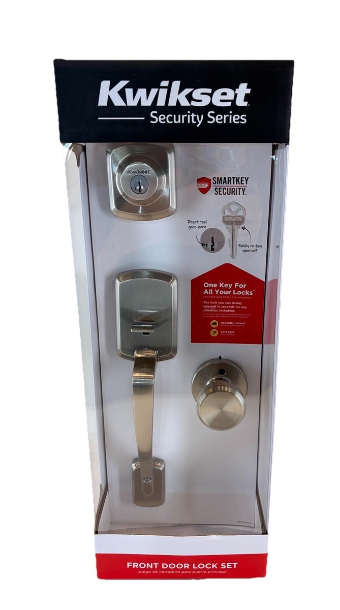 ■ unit700 Kwikset Henley Entry Door Handleset W/ Deadbolt & Knob Satin
