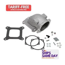 Holley 300-240, One Natural Aluminum Efi Throttle Body Intake Elbow W/4150 Flang