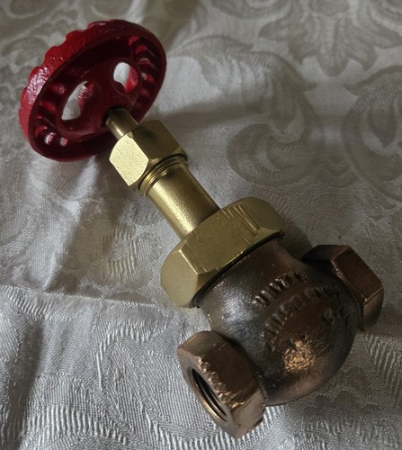 Vintage 3/8 Brass Gate Valve - United Brass Works
