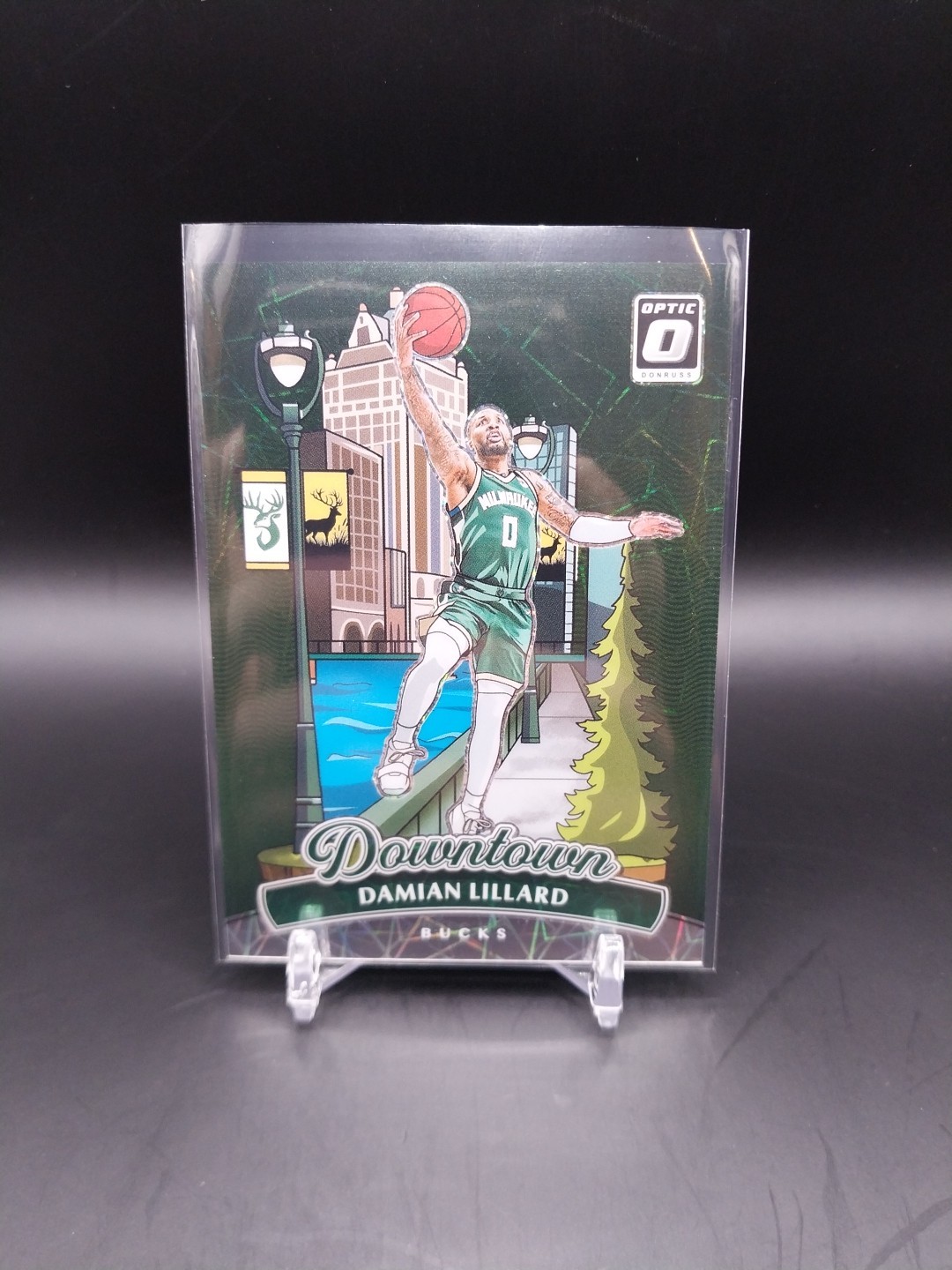 2024-25 Panini Donruss Optic Damian Lillard Downtown #12 Case Hit SSP Bucks A46