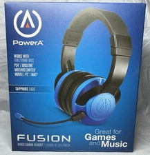 PowerA Fusion Wired Stereo Gaming Headset Blue- NEW PS4, XBox One, Switch, PC