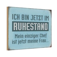 Holzschild 12X18 Cm Bin Im Ruhestand Chef Meine Frau Deko Geschenk Holz Schild