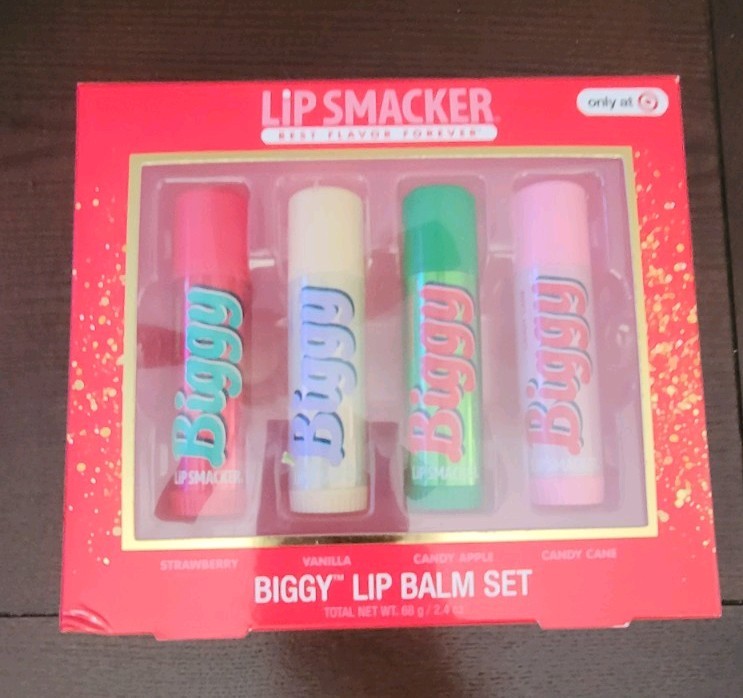 Lip Smacker Biggy Lip Balm Target Holiday Gift Set 4pk LIMITED EDITION
