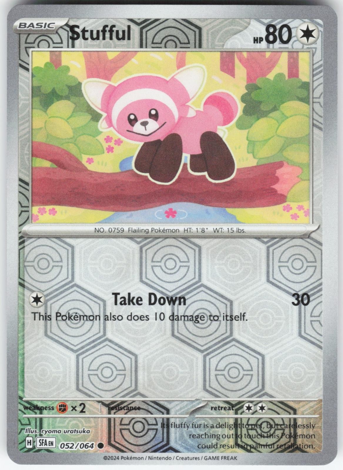 Stufful 052/064 Common Shrouded Fable Pokemon Reverse Holo Near Mint