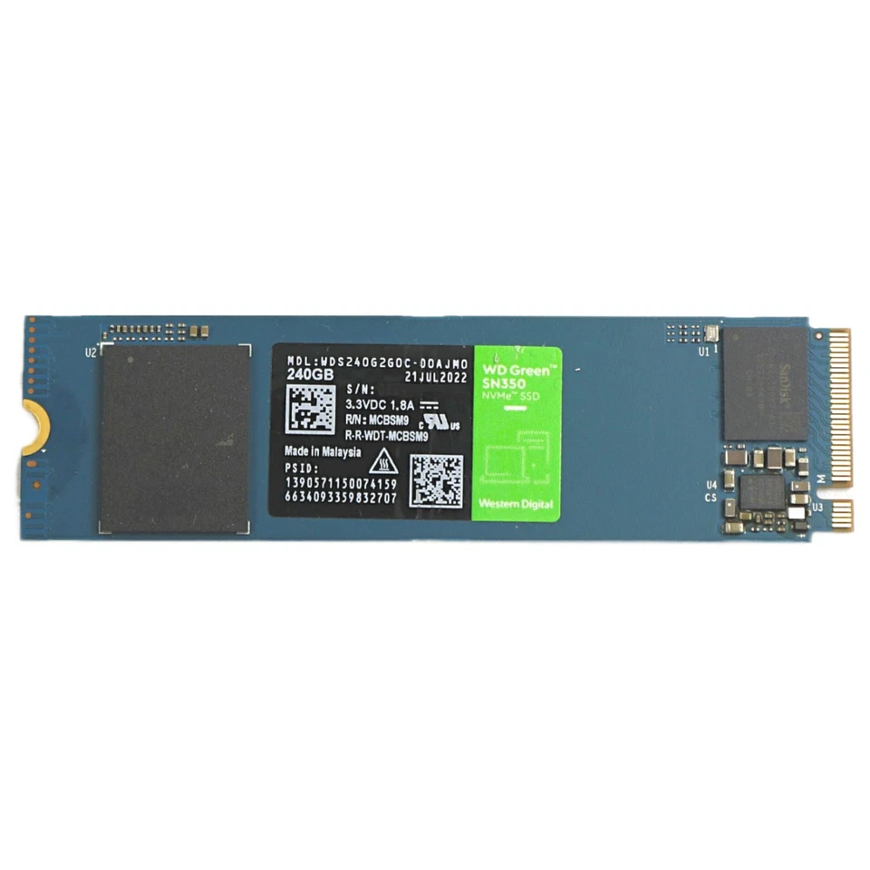 240GB WD Vert WDS240G2G0C SN350 Nvme SSD M.2 2280 Pcie Gen3x4 Nand Mémoire