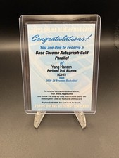2025-26 Bowman Chrome Yang Hansen GOLD Rookie AUTO /50 🔥 RC Redemption