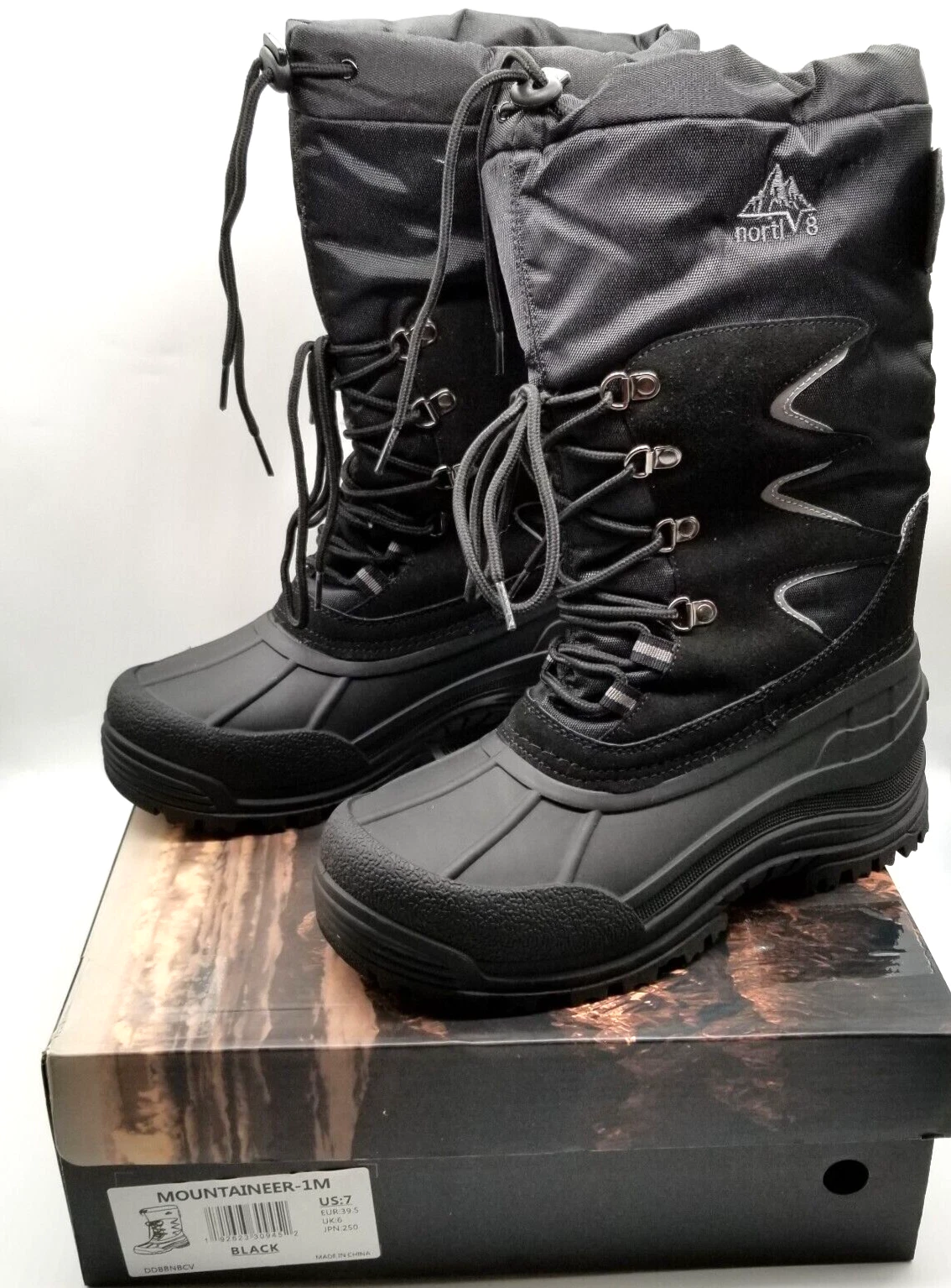 NORTIV 8 Men's Waterproof Hiking Winter Snow Boots Insulated Size 7 Fur Liner