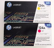 OEM Genuine HP 124A Toner Cartridge 1 Yellow-Q6002A 1 Magenta-Q6003A New Seal
