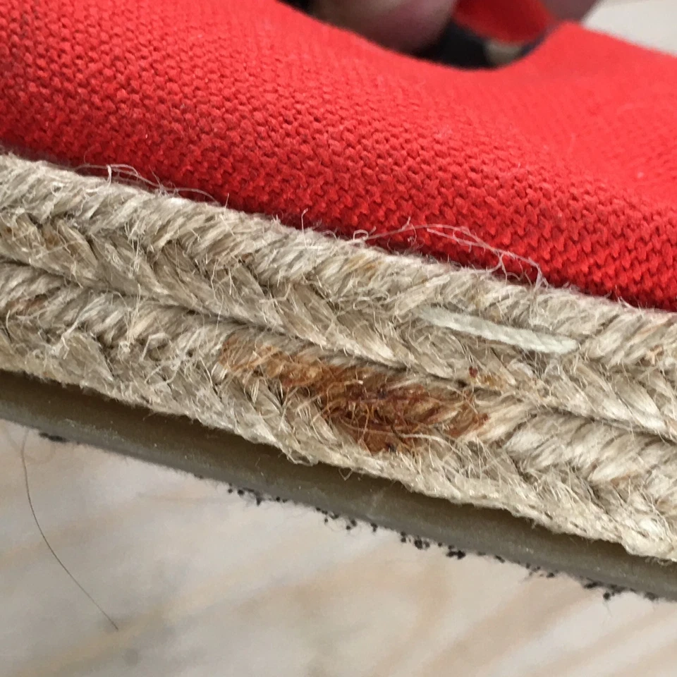 Merona Heels Womens 10 Espadrille Platform Wedge Pump Slip On Red Fabric Casual - Image 4 of 4