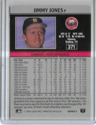 1991 Leaf #371 Jimmy Jones Houston Astros | eBay