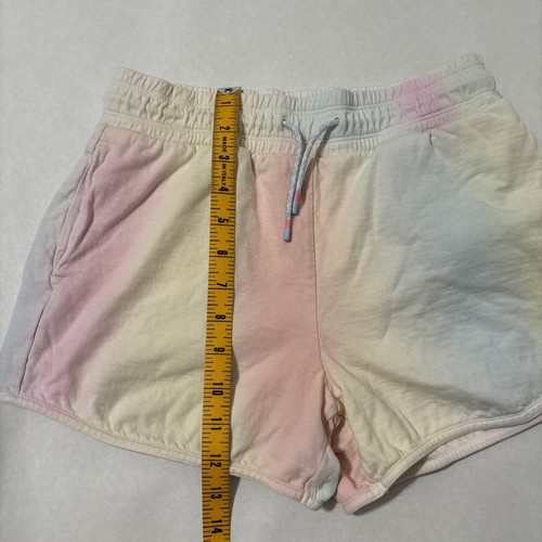 Athleta Girls Light Pastel Tie Dye Colored Shorts Size L/12 Pockets Drawstring - Picture 5 of 8
