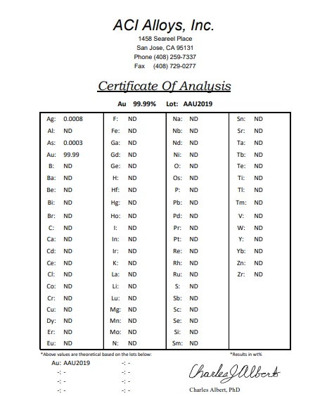 Gold SEM Sputter target: Au 99.99% pure, 57mm diameter x 0.1mm thick - Image 2 of 2