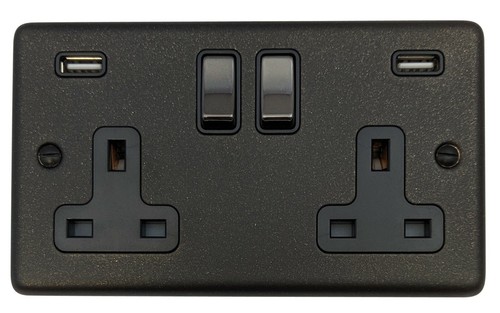 Interruptores de luz CG3 negro grafito, enchufes, reguladores, cocina, TV, fusible, etc. - Imagen 4 de 43