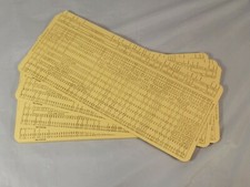 25 Vintage IBM YELLOW Punch Cards Buffalo / Rochester Liquor Division Unused