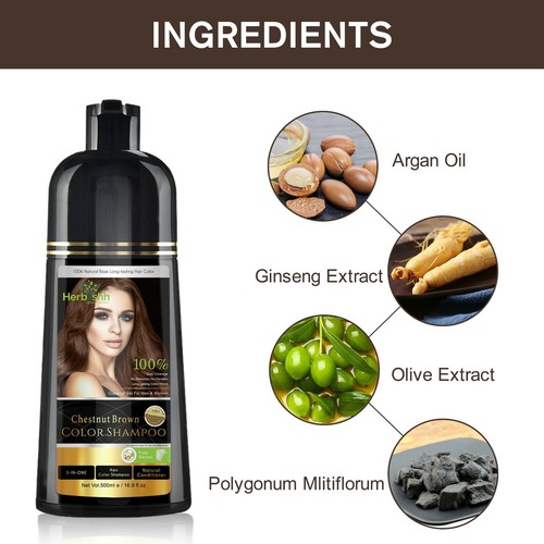 CHAMPÚ COLOR CABELLO PERMANENTE DE LARGA DURACIÓN MARRÓN CASTAÑO 500 ML - Imagen 3 de 12