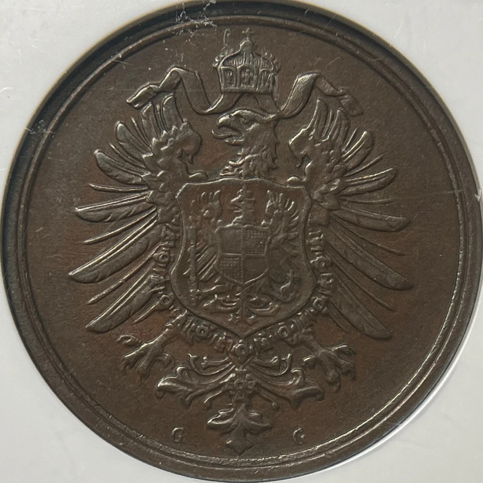 GERMANY. 1875, 2 Pfennig, G - NGC AU55 - Empire, Karlsruhe - Image 3 of 4