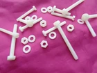 M5 (5mm)  NYLON(Plastic) BOLTS (Screws )+ Nuts  & Washers - Packs of 2, 4, 6, 10