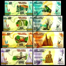 Madagascar 100, 200, 500, 1000 Ariary 2017 Banknote World Paper Money Set of 4