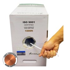 TS Cables Cat5e Plenum 350Mhz 24Awg UTP Solid Bare Copper 1000Ft Cable White