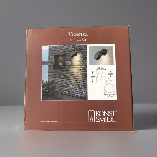 Konstsmide Vicenza High PoWer Led Aussen Wandleuchte Schwarz 4W Warmweiß IP54-image