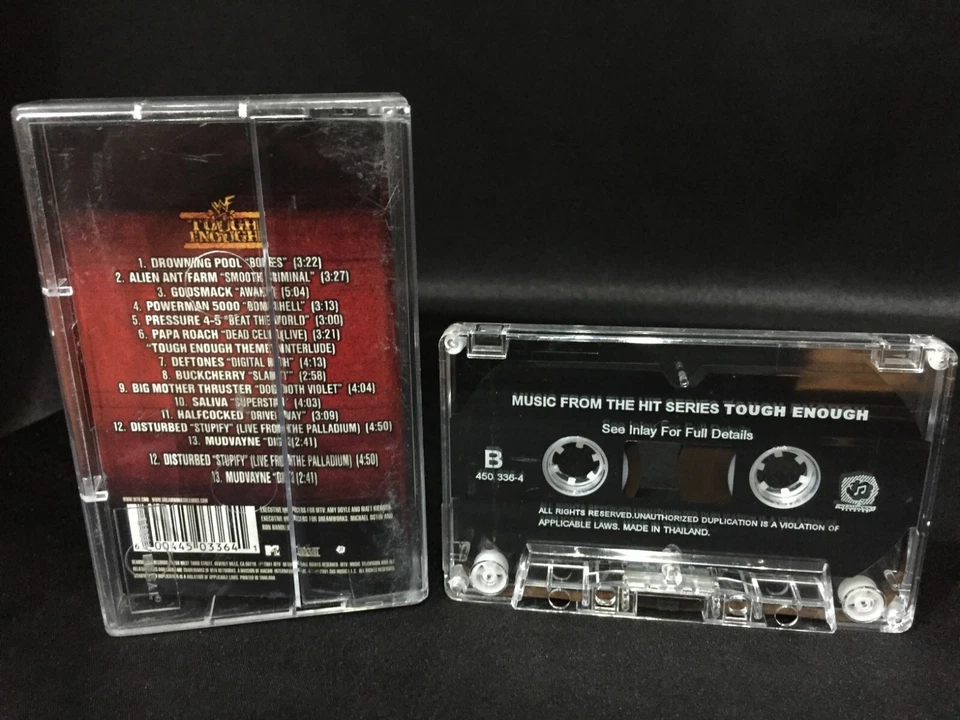 WWF Tough Enough Cassette Tape (2001) Deftones Disturbed Mudvayne Papa Roach Foto 3 de 3